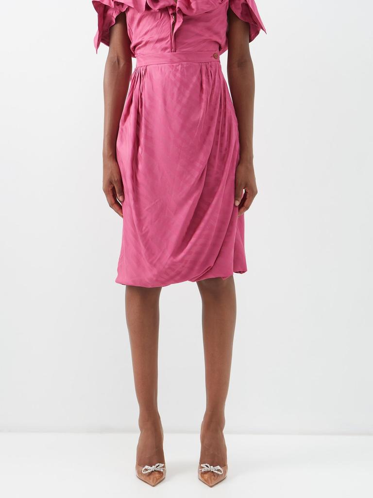 Stripe-jacquard draped skirt商品第1张图片规格展示