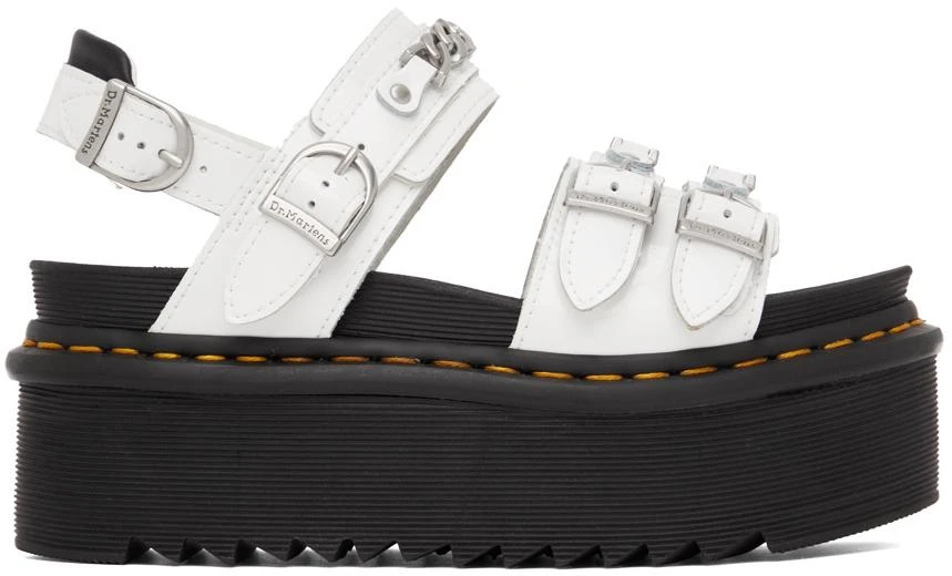 商品Dr. Martens|White Blair II Quad Chain Platform Sandals,价格¥696,第1张图片