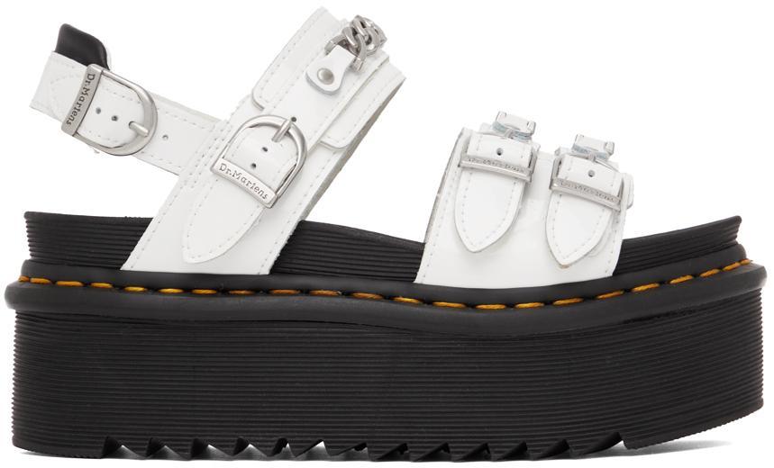商品Dr. Martens|White Blair II Quad Chain Platform Sandals,价格¥1123,第1张图片