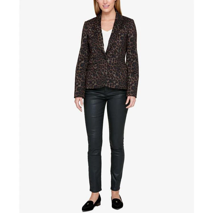 商品Tommy Hilfiger|Leopard-Print One-Button Blazer, Created for Macy's,价格¥321,第3张图片详细描述