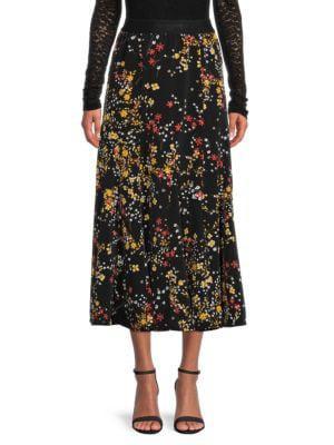 商品Karl Lagerfeld Paris|Floral Midi A Line Skirt,价格¥521,第1张图片