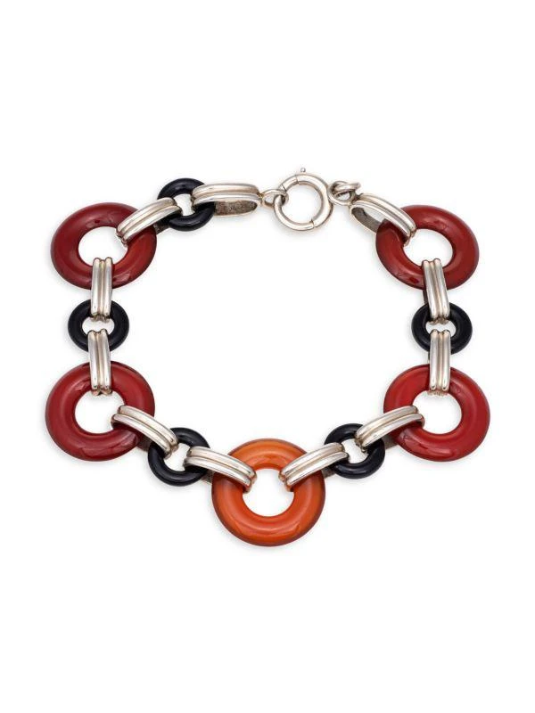 商品[二手商品] Sophie Jane|Vintage Art Deco 14K White Gold, Carnelian & Onyx Bracelet,价格¥24489,第1张图片