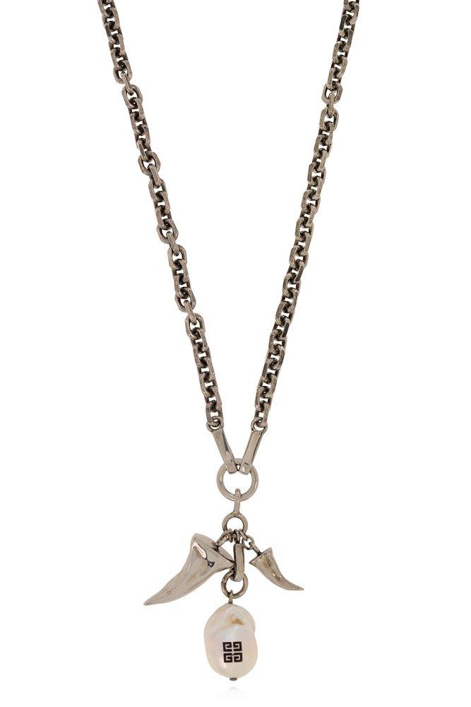 Givenchy X Josh Smith Two-Spike Pearl Pendant Necklace商品第1张图片规格展示