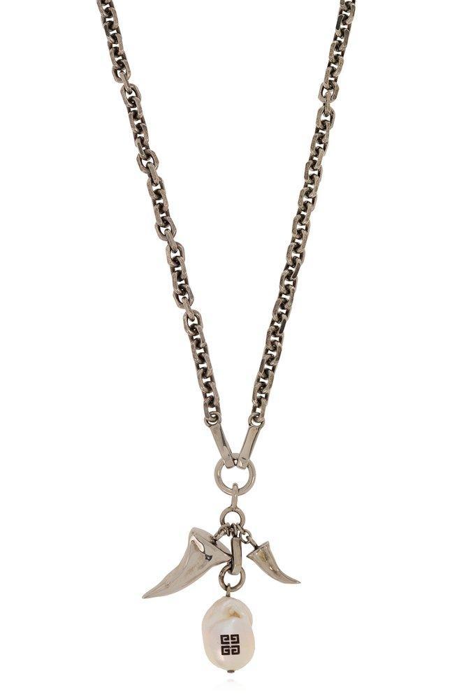 商品Givenchy|Givenchy X Josh Smith Two-Spike Pearl Pendant Necklace,价格¥2160,第1张图片