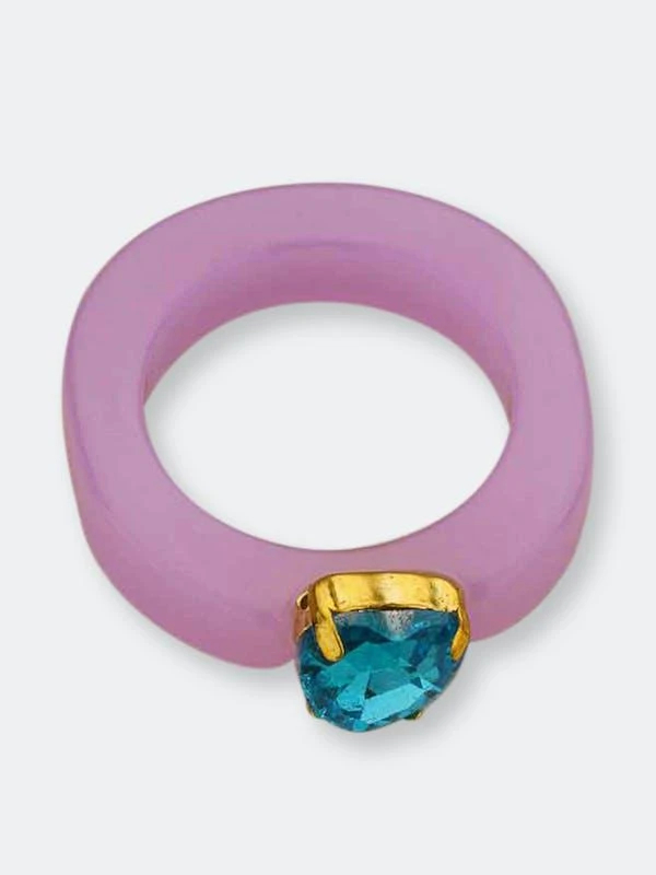 商品Ettika Jewelry|Lovely Resin Crystal Heart Ring,价格¥150,第1张图片