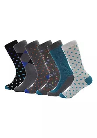 商品Mio Marino|Marino Mens  Colorful Funky Dress Socks 6 Pack,价格¥180,第1张图片