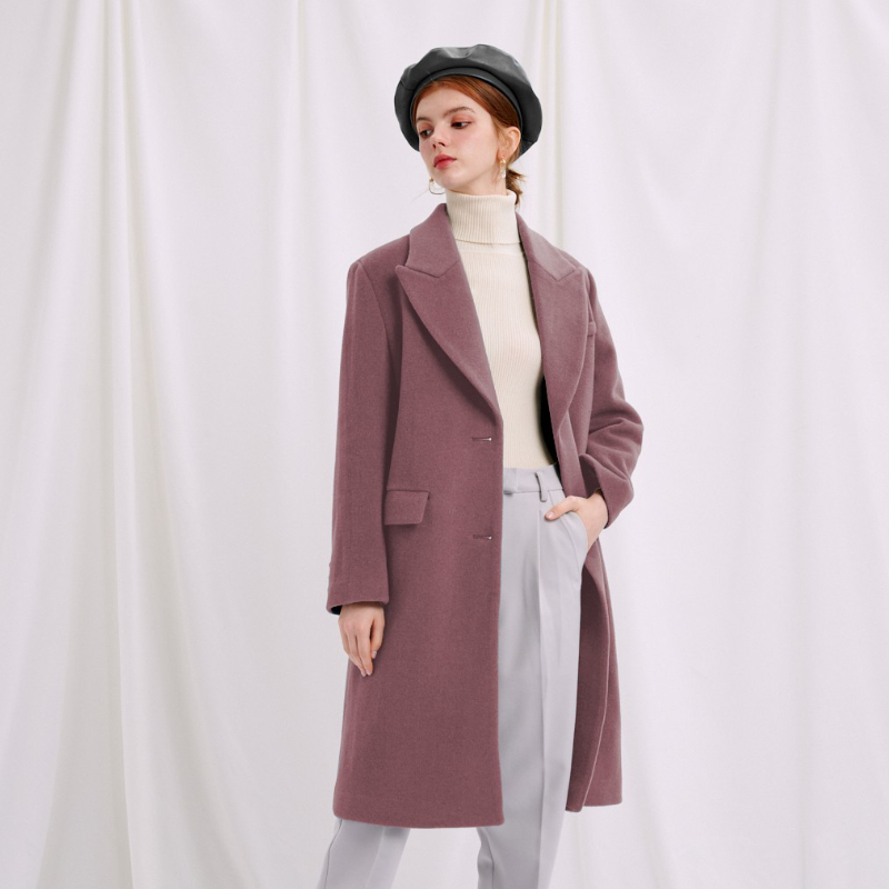 Freya Wool Coat - Dusty rose | Freya羊毛大衣 - 玫瑰粉商品第2张图片规格展示