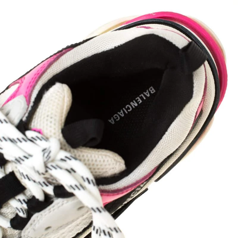 Balenciaga Pink Mesh And Leather Triple S Clear Sole Platform Sneakers Size 39 商品