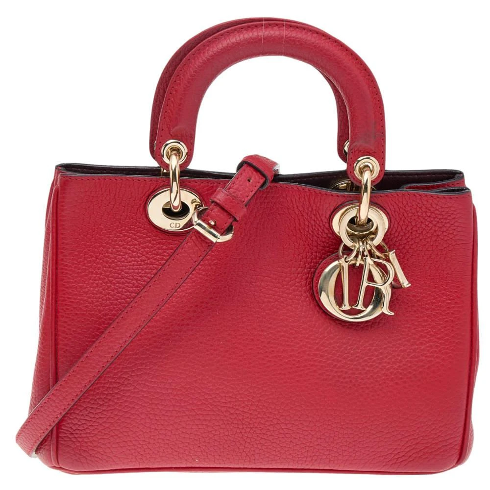 商品[二手商品] Dior|Dior Red Leather Mini Diorissimo Tote,价格¥7174,第1张图片