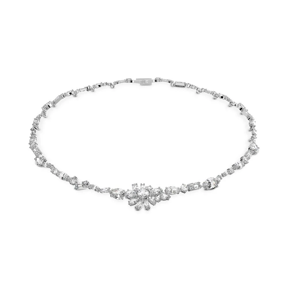 商品Swarovski|Silver-Tone Crystal Flower Collar Necklace, 14-1/8" + 1" extender,价格¥2684,第1张图片