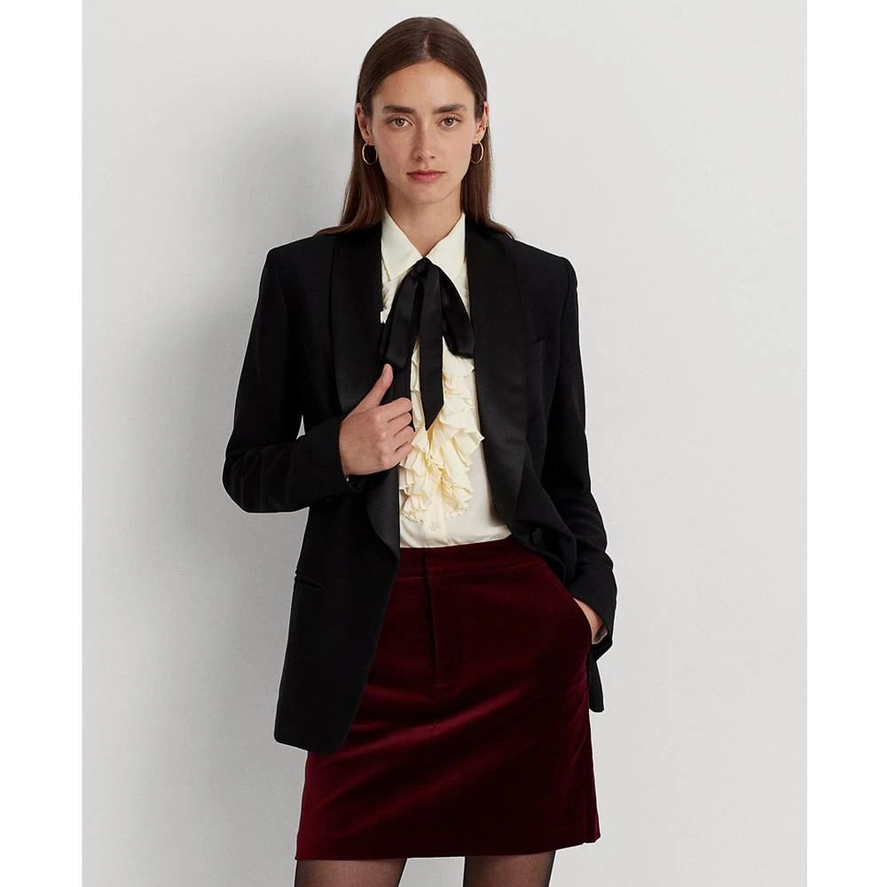商品Ralph Lauren|Women's Satin-Trim Crepe Blazer,价格¥2732,第1张图片
