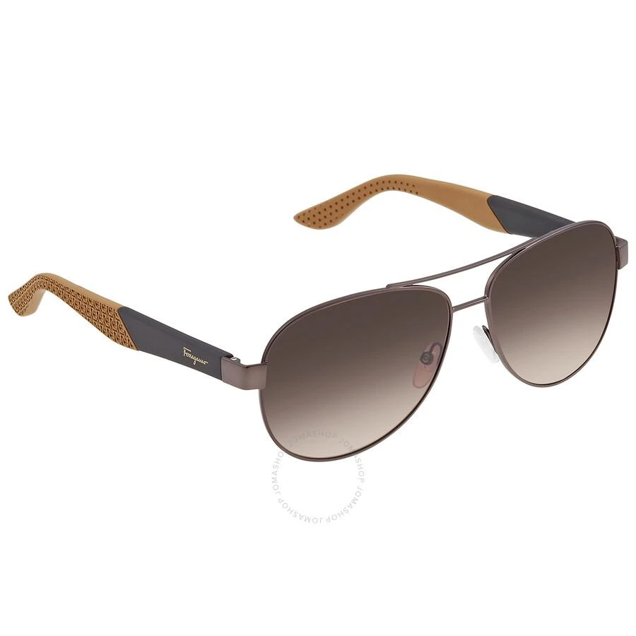 商品Salvatore Ferragamo|Brown Pilot Men's Sunglasses SF275S 071 62,价格¥596,第1张图片