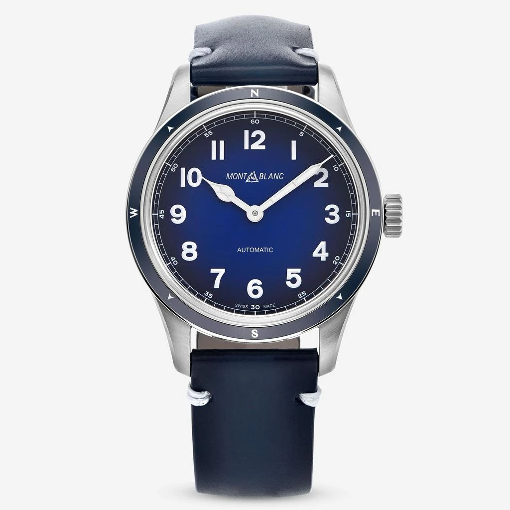 商品MontBlanc|Montblanc 1858 Blue Dial Stainless Steel Men's Automatic Watch 126758,价格¥14207,第1张图片