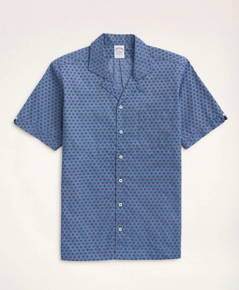 商品Brooks Brothers|Regent Regular-Fit Camp Collar Poplin Short-Sleeve Shirt Foulard,价格¥399,第1张图片