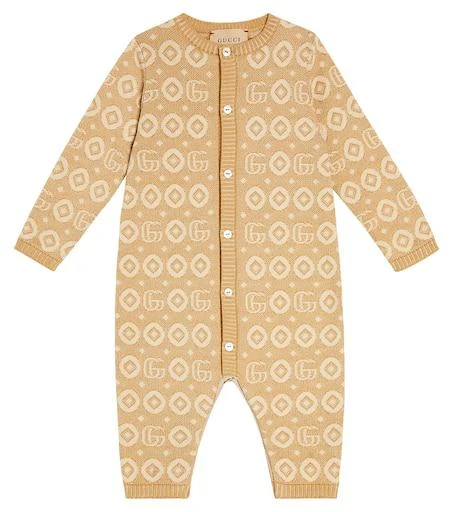 商品Gucci|婴幼儿 — GG提花棉质连身衣,价格¥5732,第1张图片