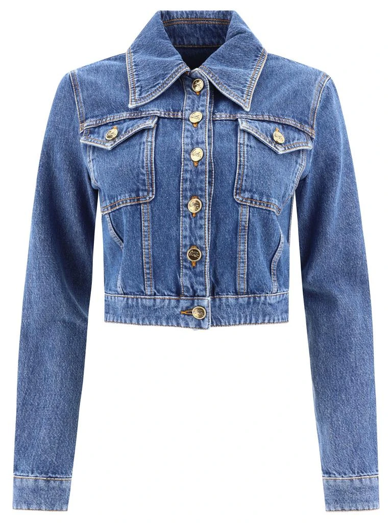 商品ETRO|Cropped Denim Jacket Jackets Blue,价格¥3275,第1张图片