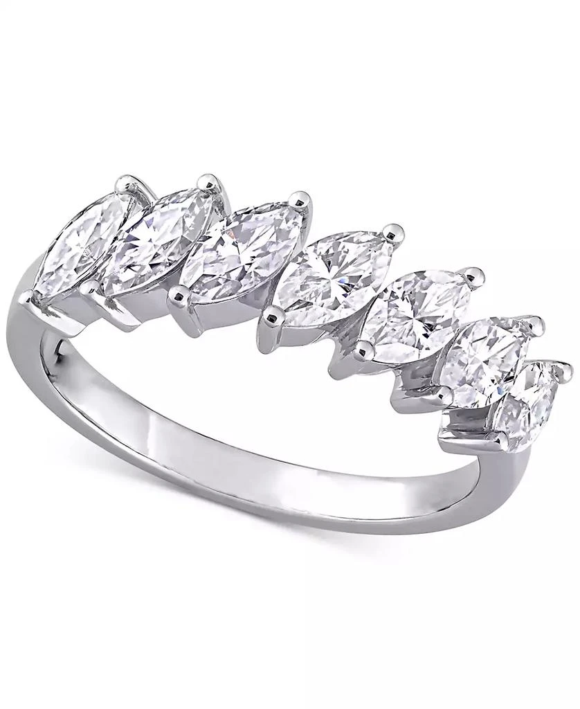 商品Macy's|Lab-Grown Moissanite Marquise Statement Ring (1-3/4 ct. t.w.) in 10k White Gold,价格¥5568,第1张图片