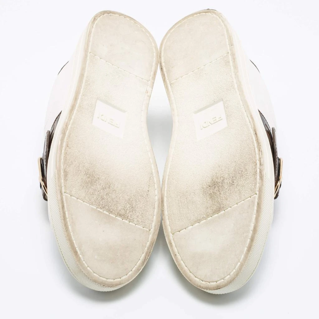 Fendi White/Brown Leather FF Low Top  Sneakers Size 37 商品