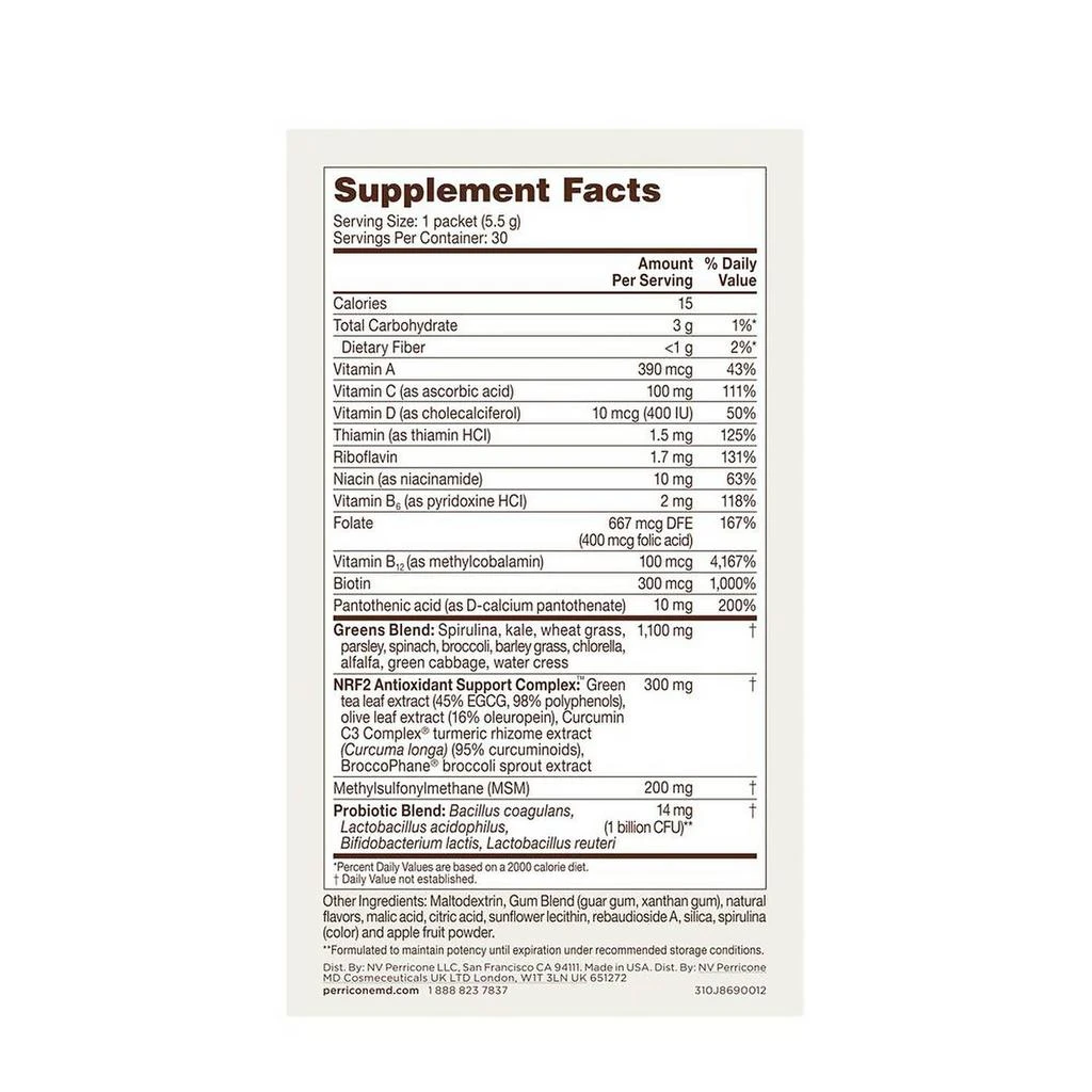 商品Perricone MD|含巴西莓的11种水果混合果粉+超级绿色食物营养补充剂,价格¥892,第2张图片详细描述