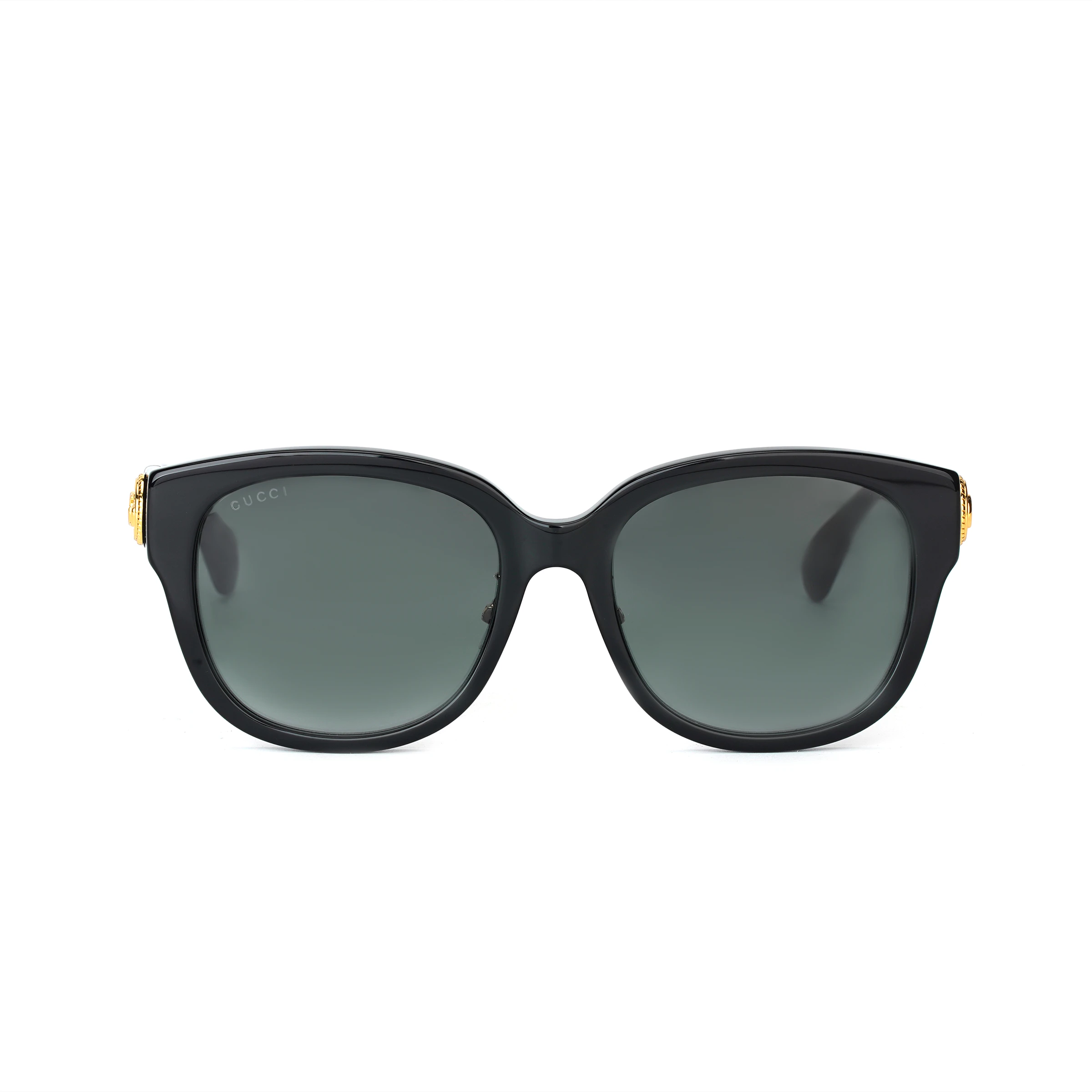 商品[国内直发] Gucci|古驰 Logo标识印花 不规则形 太阳眼镜 男女同款情侣款 黑色,价格¥2392,第7张图片详细描述