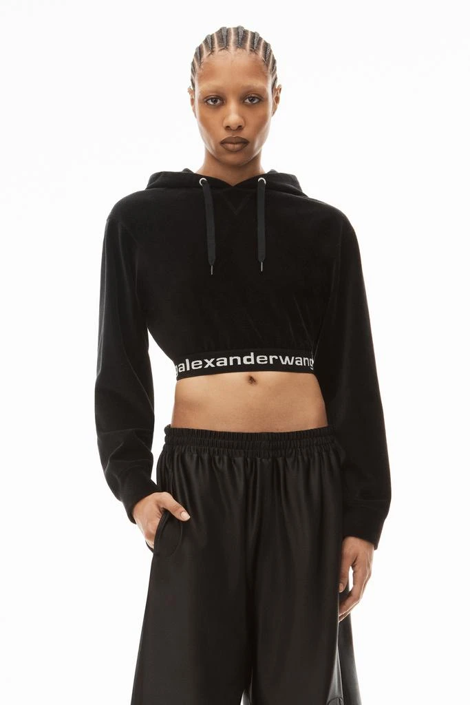 商品Alexander Wang|LONG-SLEEVE HOODIE IN STRETCH CORDUROY,价格¥2025,第2张图片详细描述