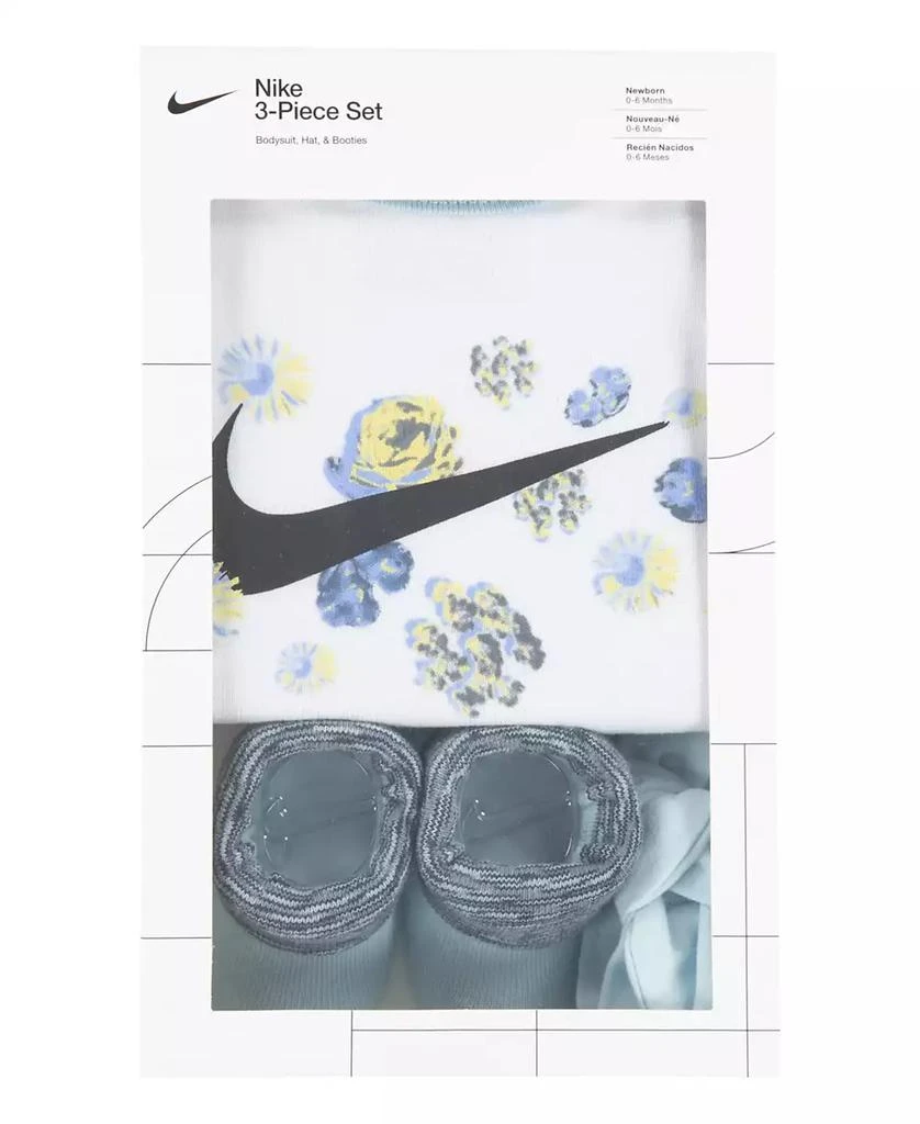 商品NIKE|Baby Girls Mini Me Flower Gift Box Bodysuit, Headband and Booties, 3 Piece Set,价格¥101,第5张图片详细描述