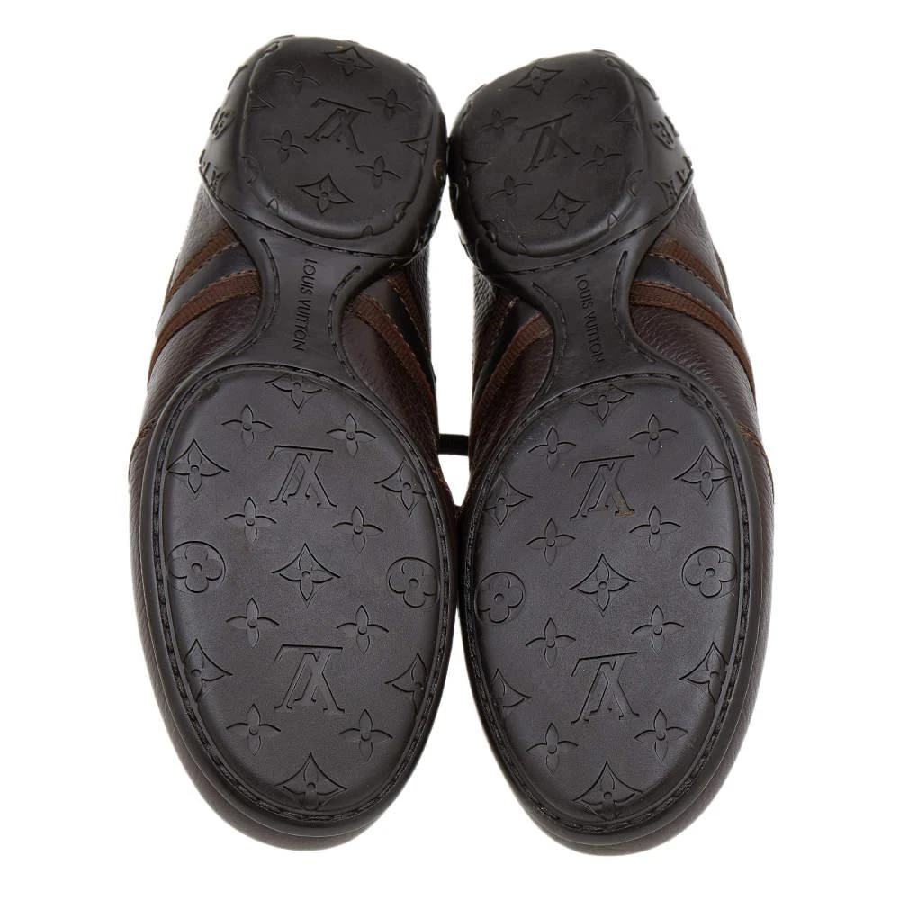 Louis Vuitton Brown Leather And Canvas Low Top Sneakers Size 40.5 商品