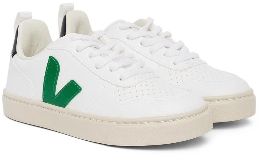 商品Veja|Kids White & Green Vegan V-10 Lace-Up Sneakers,价格¥407,第4张图片详细描述