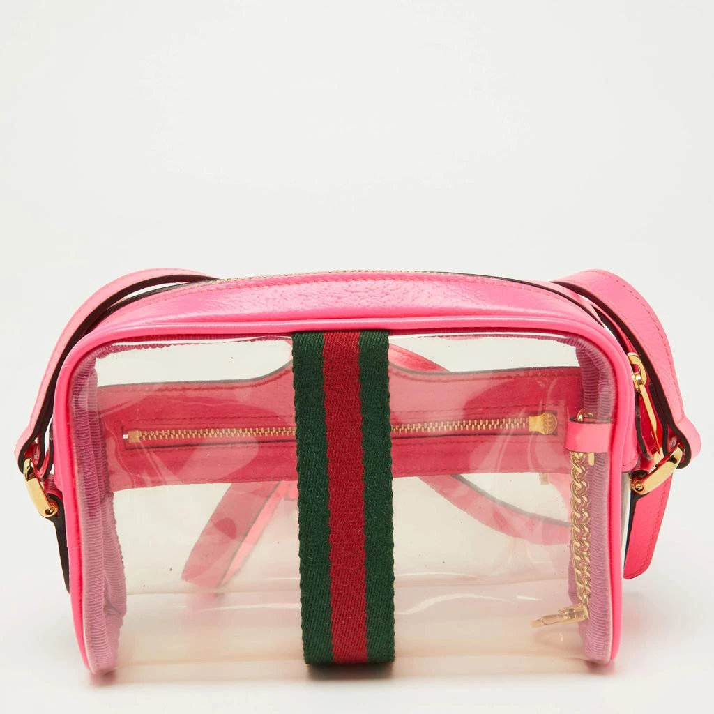 商品[二手商品] Gucci|Gucci Neon Pink Leather and PVC Mini Ophidia Crossbody Bag,价格¥5174,第4张图片详细描述