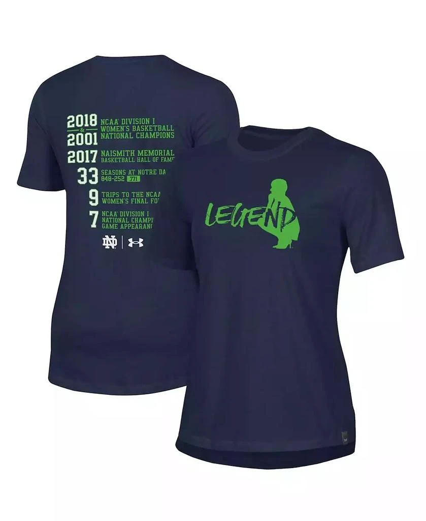 商品Under Armour|Women's Navy Notre Dame Fighting Irish Muffet McGraw Legend T-shirt,价格¥264,第1张图片