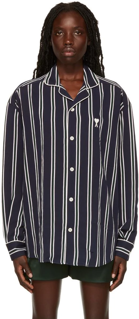 商品AMI|SSENSE Exclusive Navy Ami De Cœur Shirt,价格¥1413,第1张图片