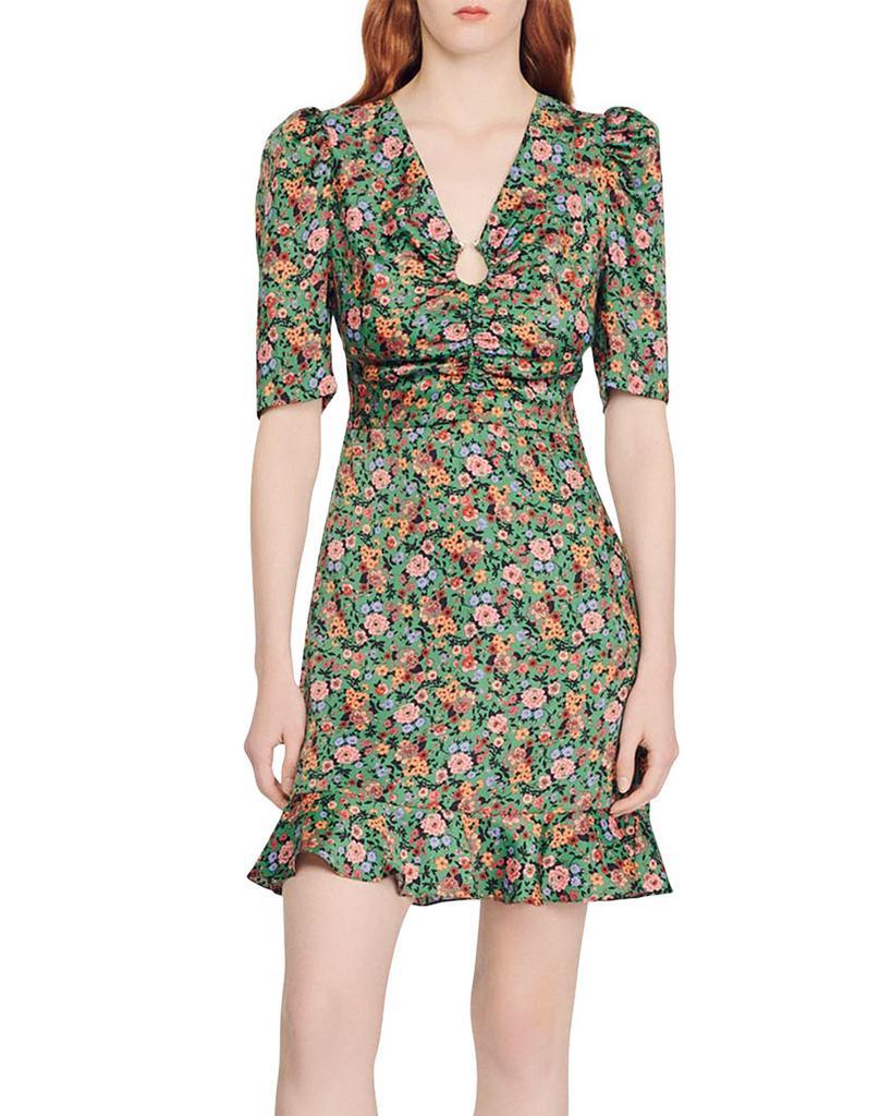 商品Sandro|Plumeria Floral Print Dress,价格¥1312,第1张图片