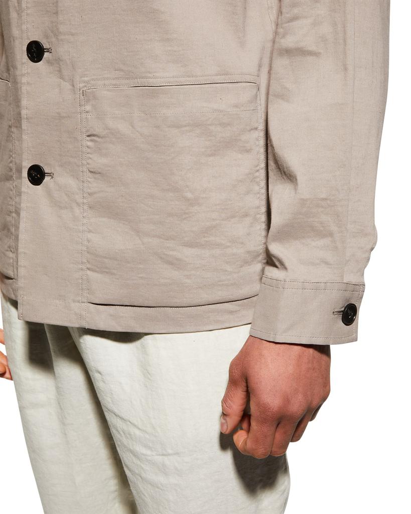 Men's Selk Linen-Blend Chore Jacket商品第5张图片规格展示