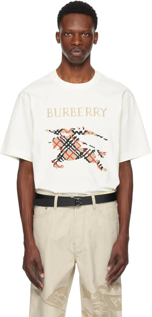 商品Burberry|Off-White Cross Stitch EKD​ Cotton T-shirt,价格¥4587,第1张图片
