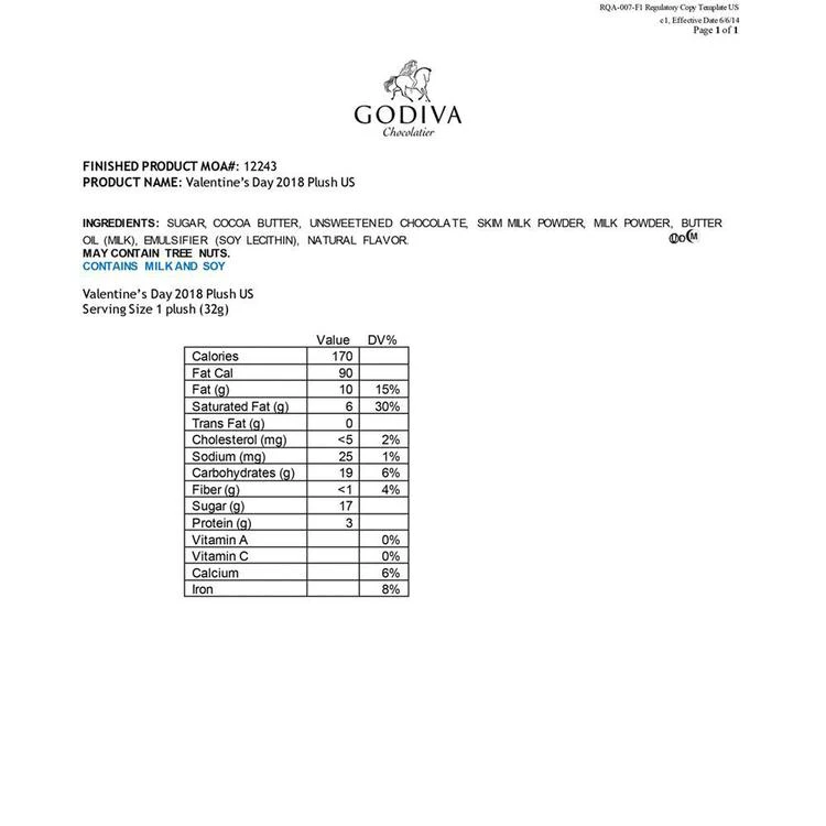 商品Godiva|2018 毛绒熊+巧克力 情人节礼物,价格¥187,第3张图片详细描述
