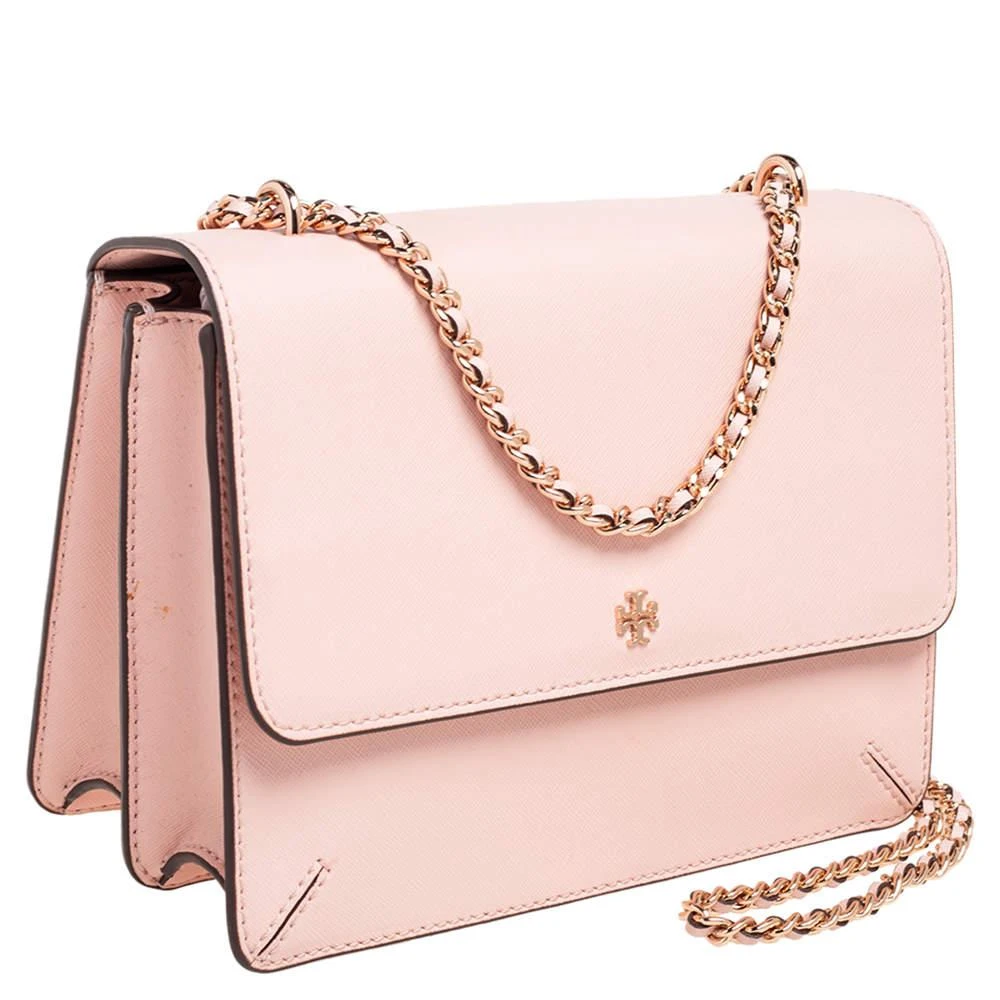 商品[二手商品] Tory Burch|Tory Burch Light Pink Saffiano Leather Robinson Flap Chain Shoulder Bag,价格¥1259,第3张图片详细描述