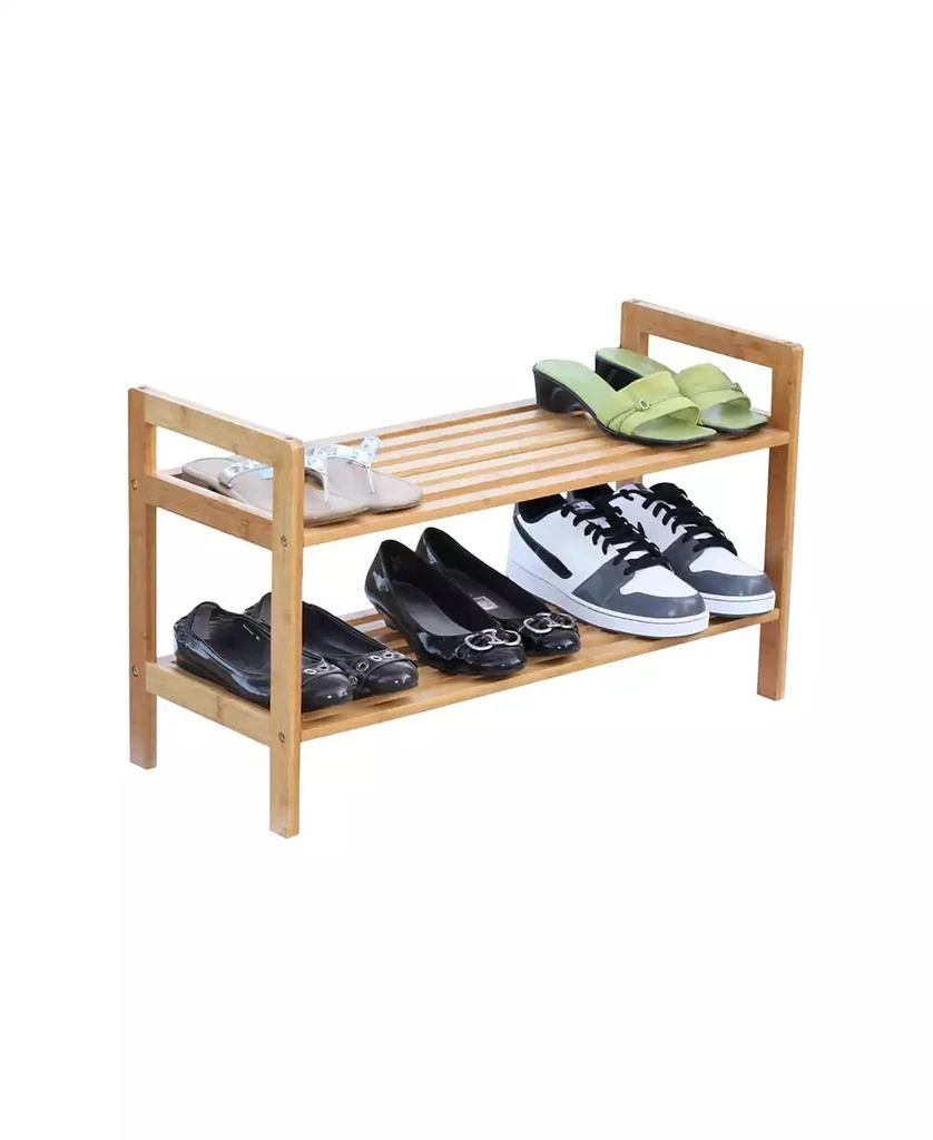 商品Oceanstar|2-Tier Bamboo Shoe Rack,价格¥314,第1张图片