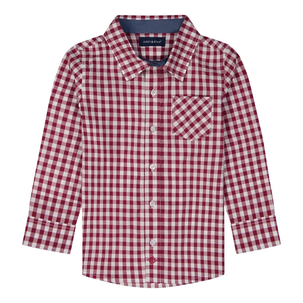 商品Andy & Evan|Boys Gingham Button Down Shirt,价格¥77,第5张图片详细描述