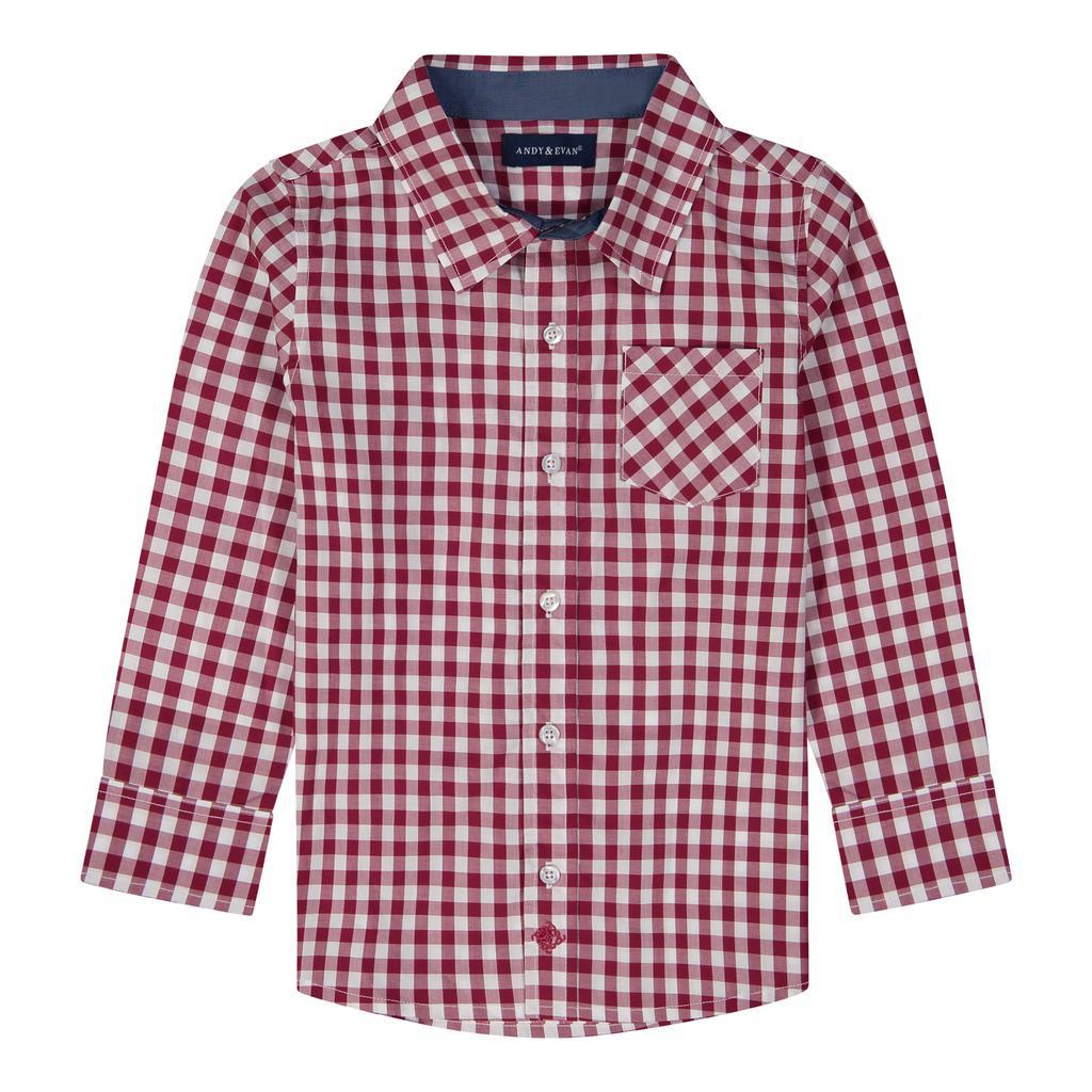 商品Andy & Evan|Boys Gingham Button Down Shirt,价格¥216,第1张图片