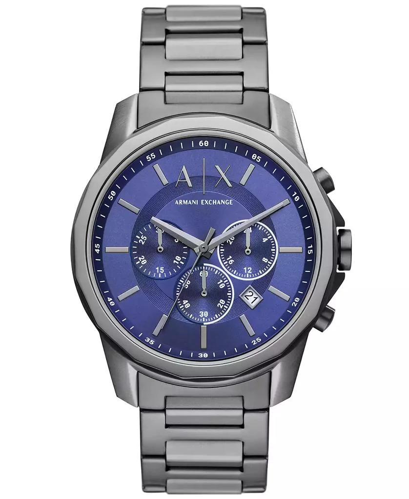 商品Armani Exchange|Men's Chronograph Gunmetal Stainless Steel Bracelet Watch,价格¥1644,第1张图片