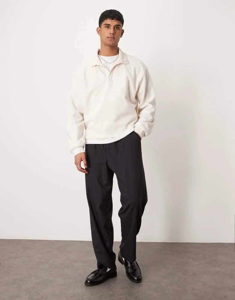 商品ASOS|ASOS DESIGN loose skater fit smart trousers in washed black,价格¥219,第4张图片详细描述