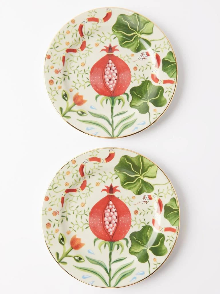 商品LA DOUBLE J|Set of two fruit-print porcelain dessert plates,价格¥1447,第1张图片