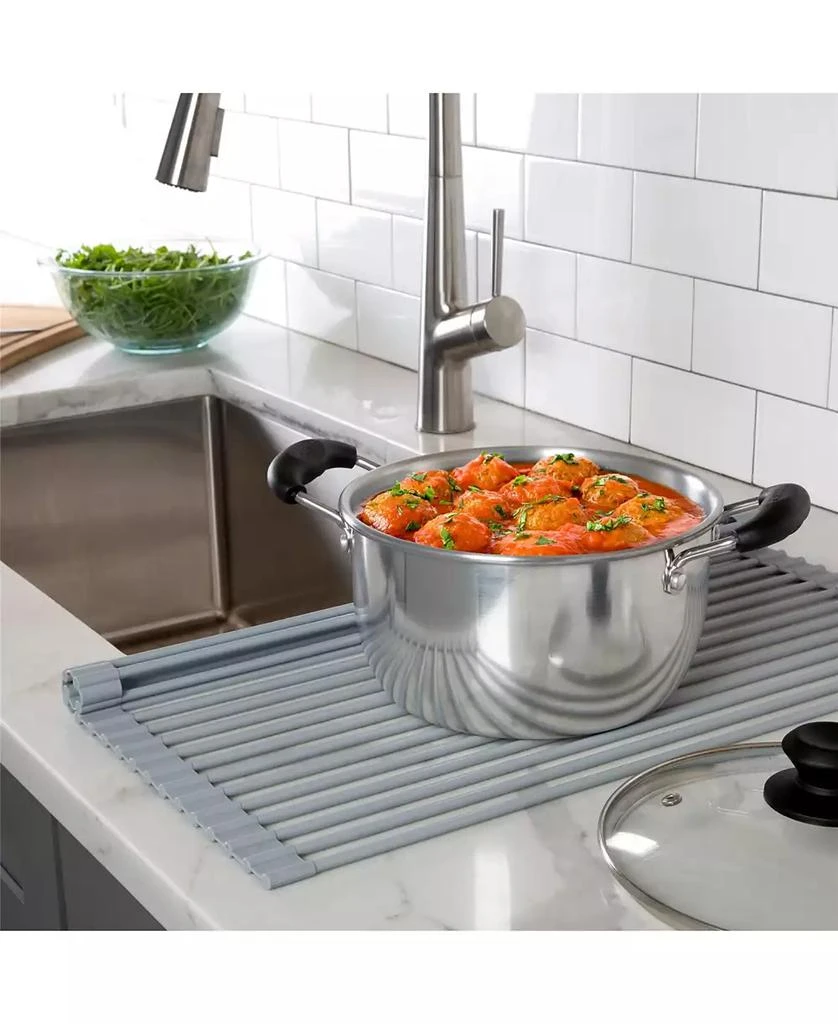 商品Kitchen Details|Silicone Coated Roll Up Over The Sink Drying Rack,价格¥155,第2张图片详细描述