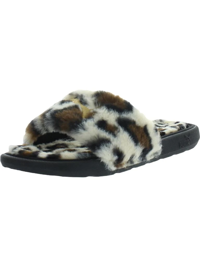 商品Puma|Cool Cat Fluffy Womens Faux Fur Leopard Print Flip-Flops,价格¥250,第1张图片
