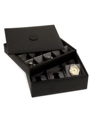 商品Bey-Berk|6-Watches & 20-Cufflinks Leather Stacked Valet,价格¥560,第2张图片详细描述