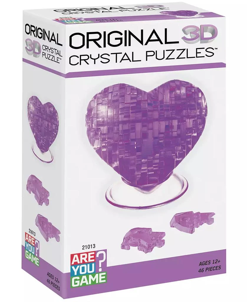 商品AreYouGame|3D Crystal Puzzle - Heart Purple - 46 Piece,价格¥98,第2张图片详细描述