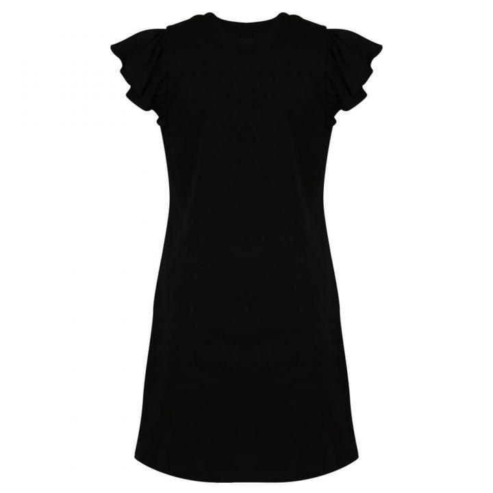 Ruffle Sleeve Black Dress商品第3张图片规格展示