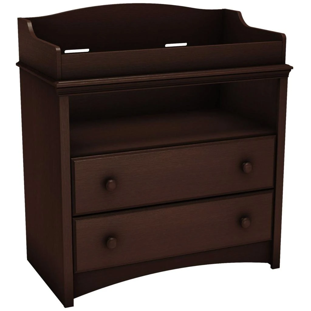 商品QuikFurn|Baby Furniture 2 Drawer Diaper Changing Table in Espresso,价格¥4424,第1张图片