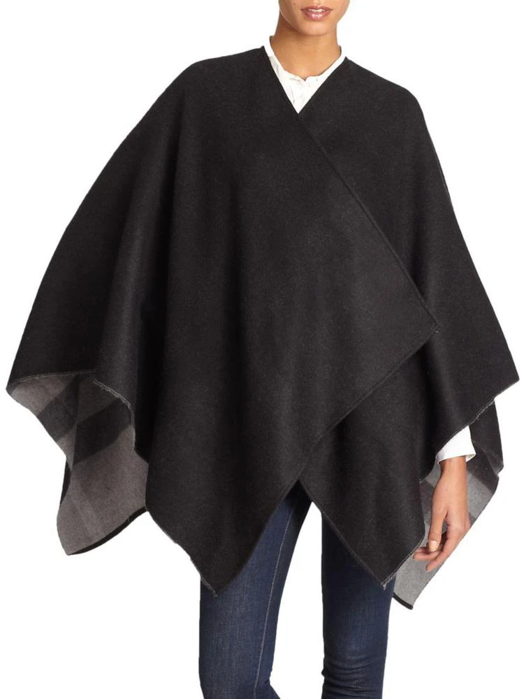 商品Burberry|Charlotte Reversible Check Wool Cape,价格¥4935,第1张图片