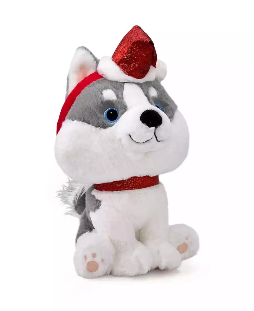 商品Geoffrey's Toy Box|10" Husky with Christmas Hat Plush Toy, Created for Macy's,价格¥120,第1张图片